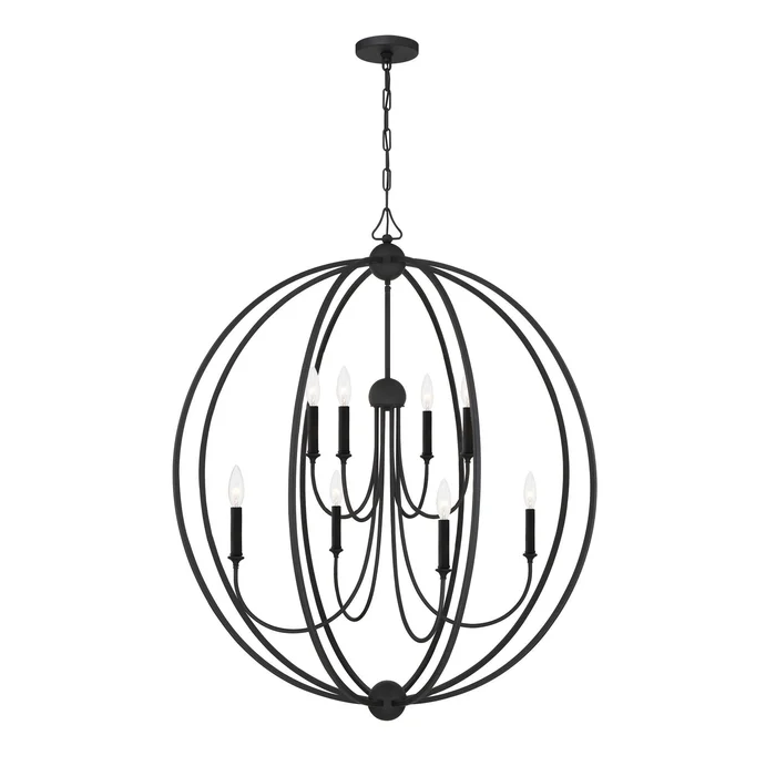 Libby Langdon Sylvan 8 Light Black Forged Chandelier 40″W x 46″H x 40″D