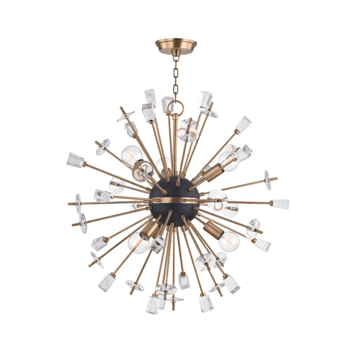 Liberty 6-Light Chandelier in Aged Brass 32L x 32W x 32H