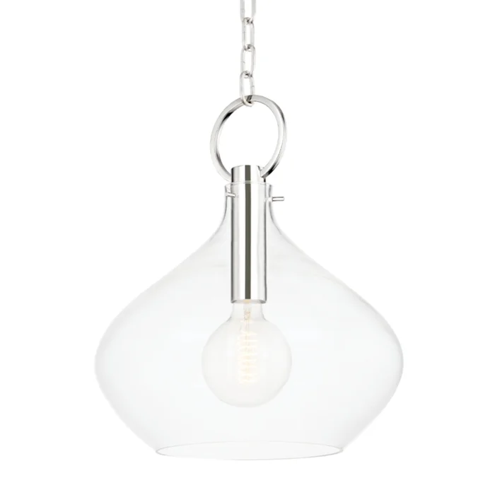 Lina 1-Light Pendant in Polished Nickel by Becki Owens 16.75L x 16.75W x 19.5H