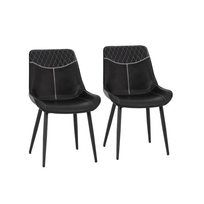 Linon Elder Dining Chairs Black (Set of 2) CH121BLK02U