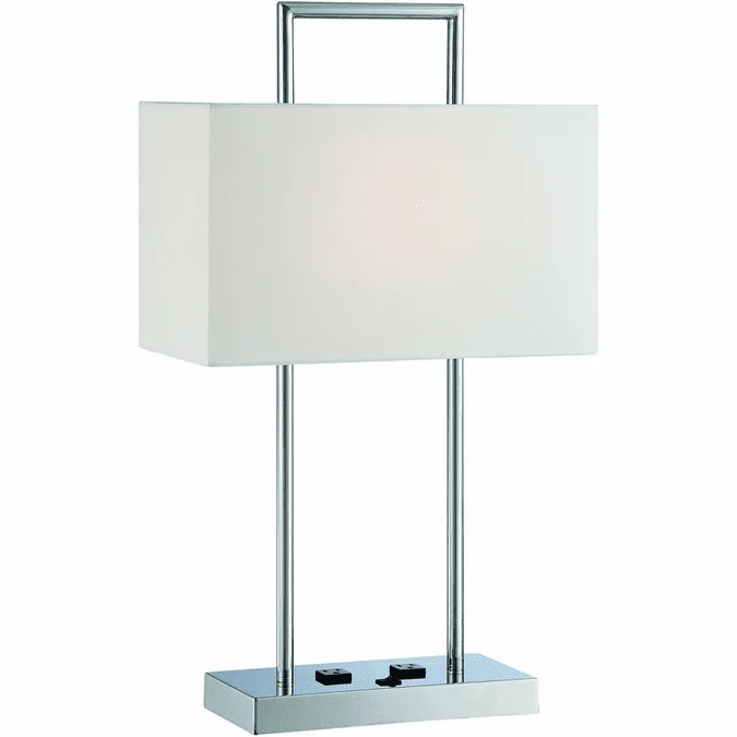 Lite Source LS–22473 Jaymes Contemporary Chrome Finish 15″ Wide Lighting Table Lamp