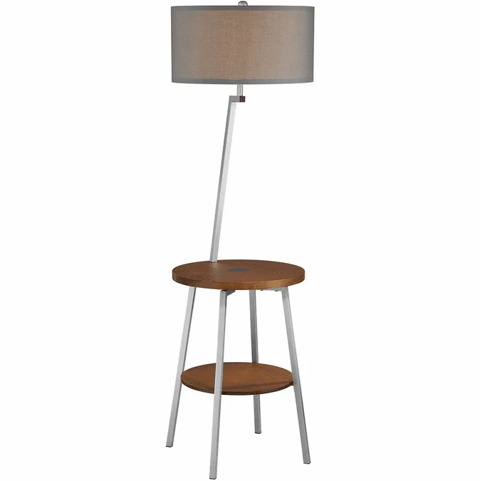 Lite Source LS-83472SIL-GRY Lemington Modern Silver Floor Lamp Light