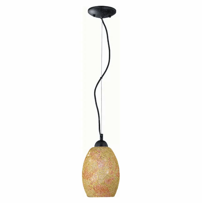 Lite Source LS19843RBY/MXD Crepitar 6 Inch Diameter Crackled Ruby Glass Mini Pendant Light