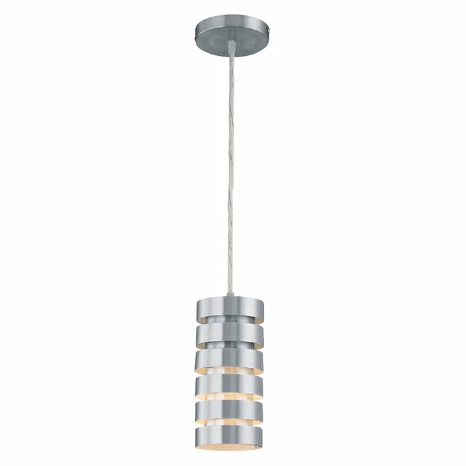 Lite Source LS19921ALU Tendrill Aluminum Finish Cylinder 4 Inch Diameter Contemporary Mini Pendant