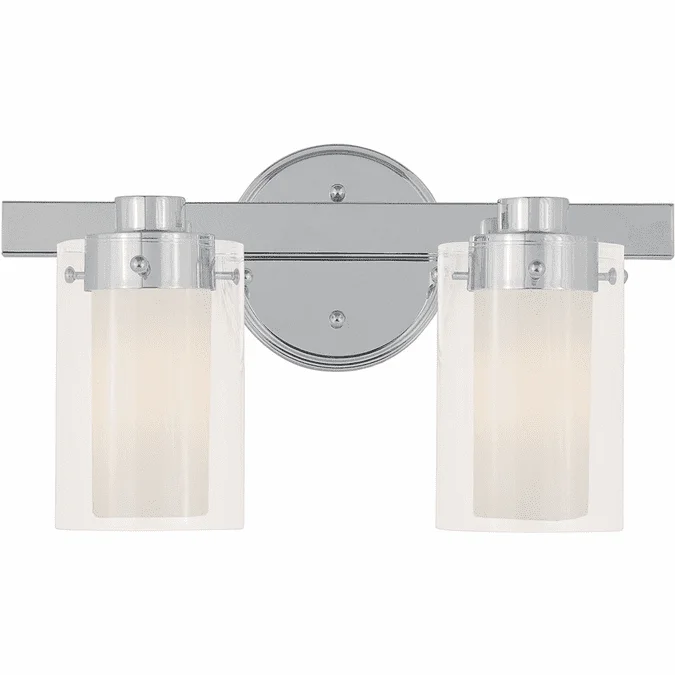 Livex 1542-05 Manhattan Contemporary Polished Chrome Bathroom Light Sconce