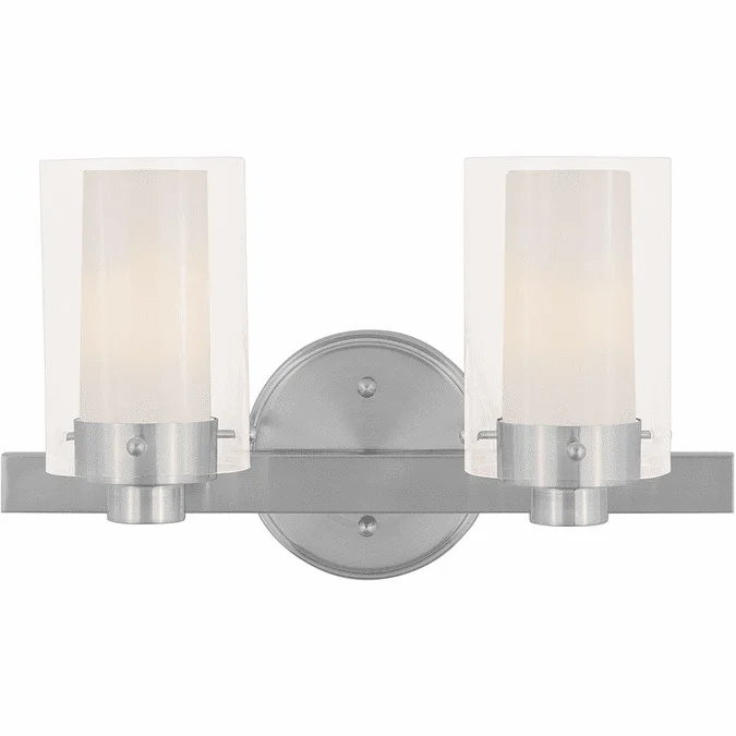 Livex 1542-91 Manhattan Contemporary Brushed Nickel Bathroom Lighting Sconce