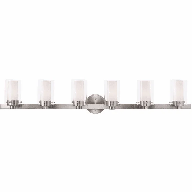 Livex 15456-91 Manhattan Contemporary Brushed Nickel 6-Light Bath Light Fixture