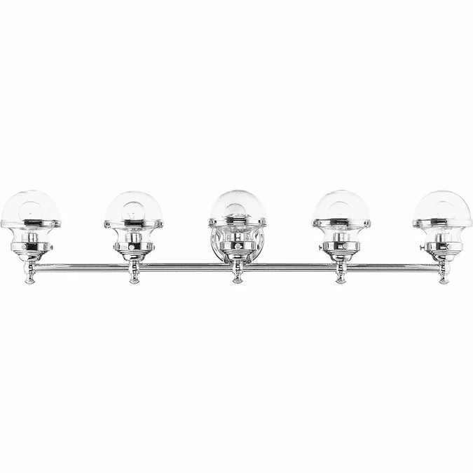 Livex 17415-05 Oldwick Polished Chrome 5-Light Bathroom Vanity Light Fixture