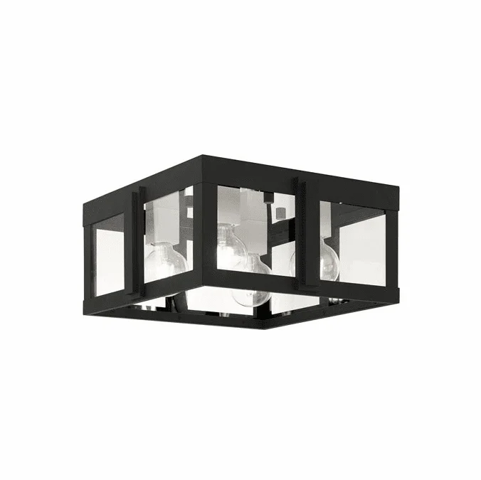 Livex 27723-04 Lexington Modern Black Outdoor Ceiling Light Fixture