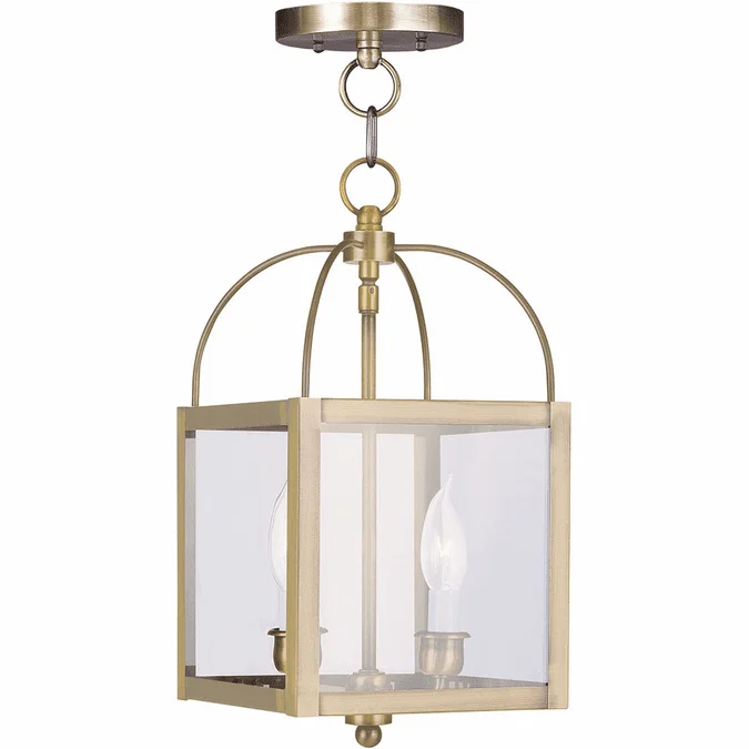 Livex 4041-01 Milford Antique Brass Entryway Light Fixture