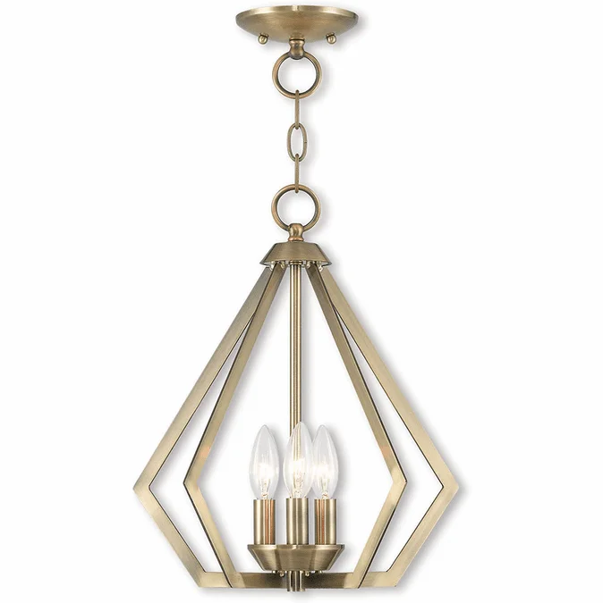 Livex 40923-01 Prism Modern Antique Brass Foyer Lighting