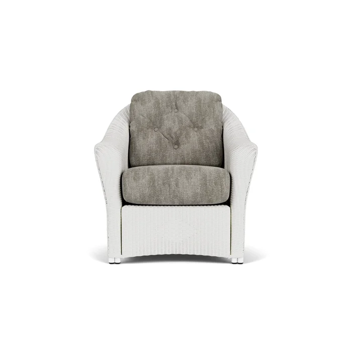 lloyd flanders reflections lounge chair in matte white finish with surface slate fabric grade c