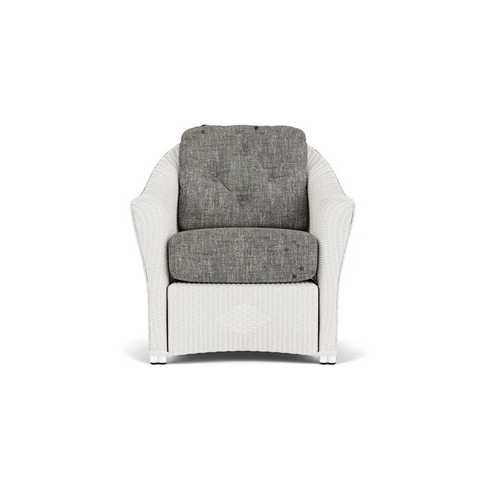 lloyd flanders reflections lounge chair in white finish with black sand fabric grade b