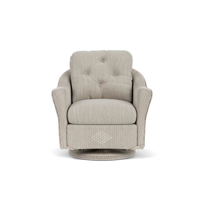lloyd flanders reflections swivel glider lounge chair in linen finish with friendly flax fabric grade b