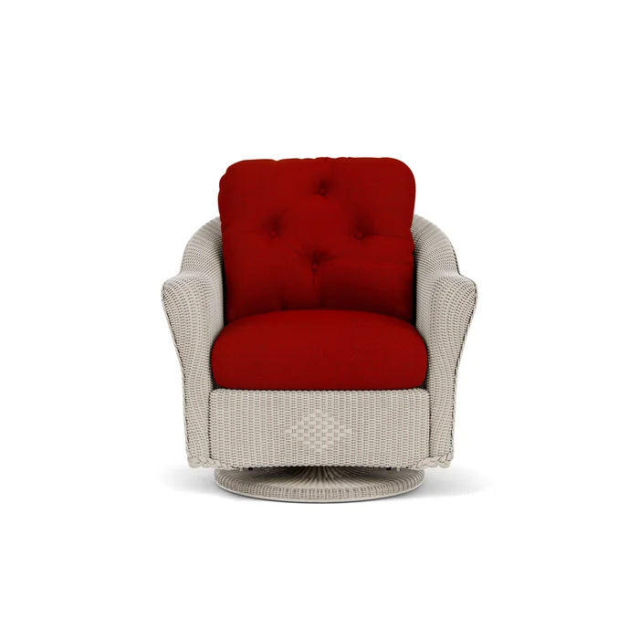 lloyd flanders reflections swivel glider lounge chair in linen finish with partyline lollipop fabric grade b