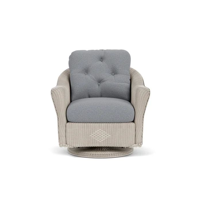 lloyd flanders reflections swivel glider lounge chair in linen finish with rumba stonewashed fabric grade a