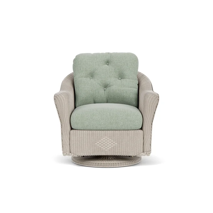 lloyd flanders reflections swivel glider lounge chair in linen finish with serene spa fabric grade b