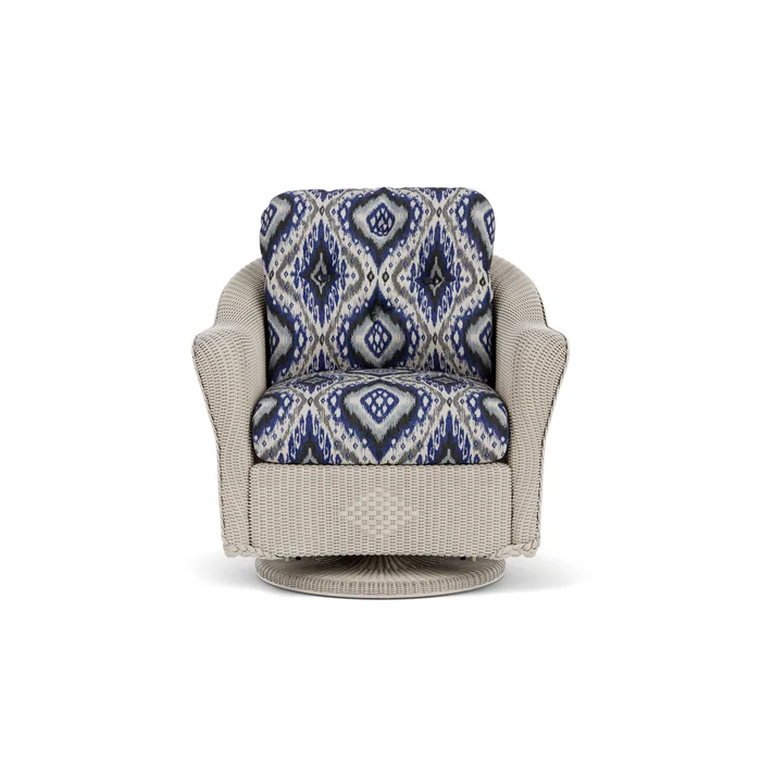 lloyd flanders reflections swivel glider lounge chair in linen finish with yoko mediterranean fabric grade d