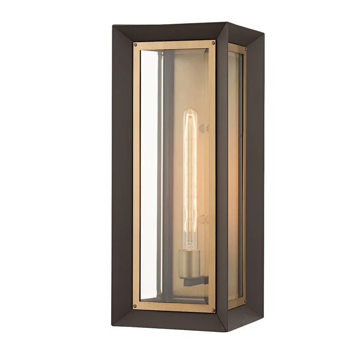 Lowry One Light Outdoor Wall Sconce in Textured Bronze/Patina Brass (67|B4053-TBZ/PBR)