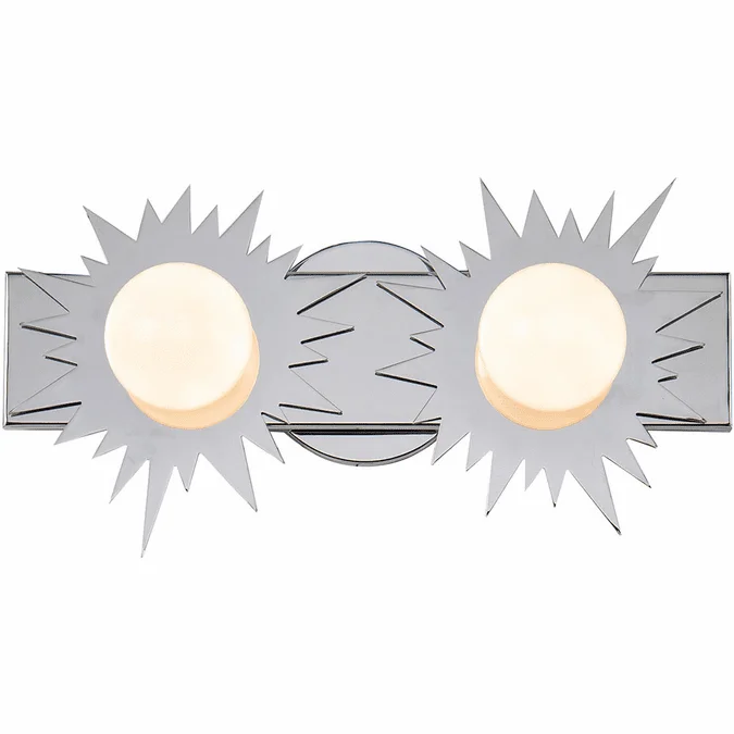 Lucas McKearn BB90417PC-2 Soleil Contemporary Polished Chrome LED 2-Light Bathroom Lighting Fixture