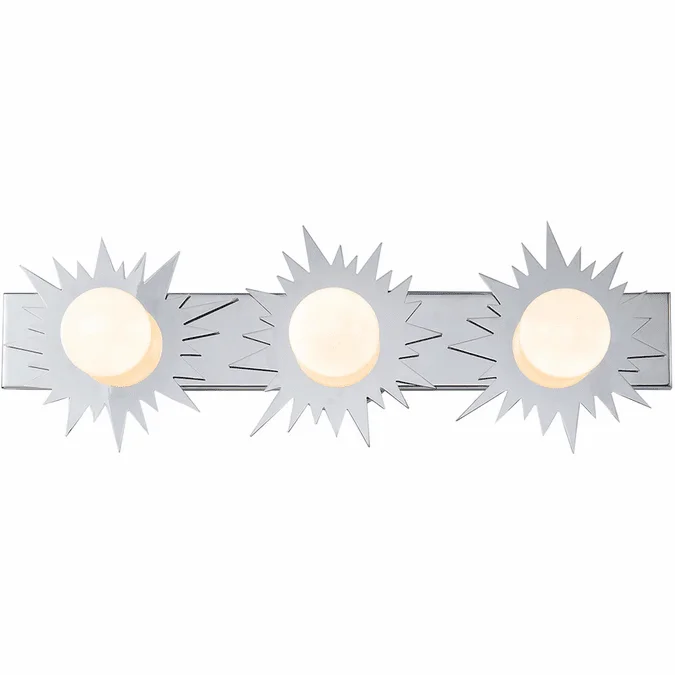 Lucas McKearn BB90417PC-3 Soleil Contemporary Polished Chrome LED 3-Light Bathroom Lighting Fixture