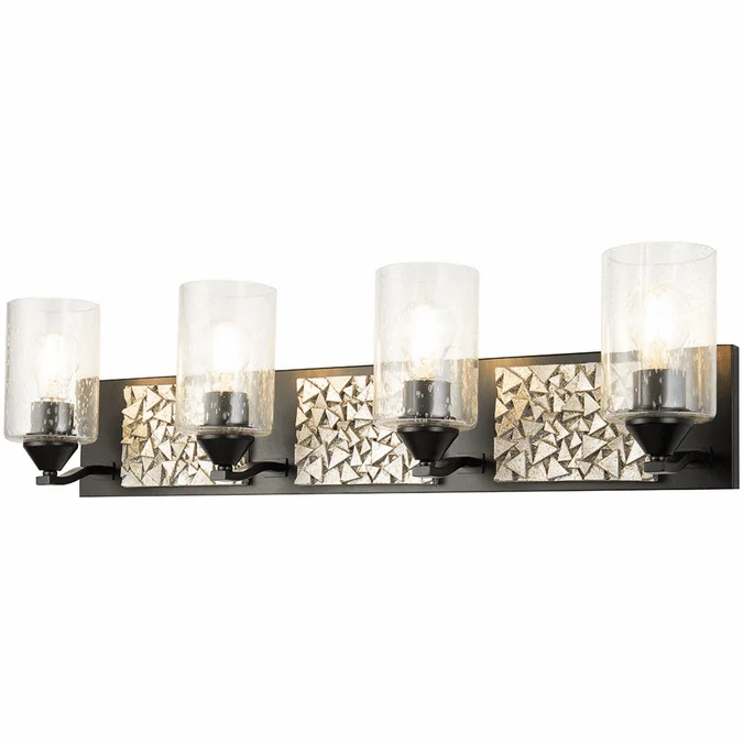 Lucas McKearn BB90586MB-4B1S Bocage Modern Matte Black 4-Light Bathroom Sconce