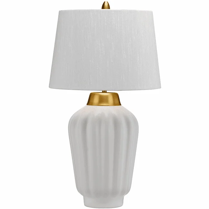Lucas McKearn QN-BEXLEY-TL-WBB Bexley Modern White / Brushed Brass Side Table Lamp