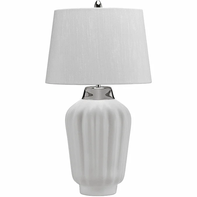 Lucas McKearn QN-BEXLEY-TL-WPN Bexley Contemporary White / Polished Nickel Table Light
