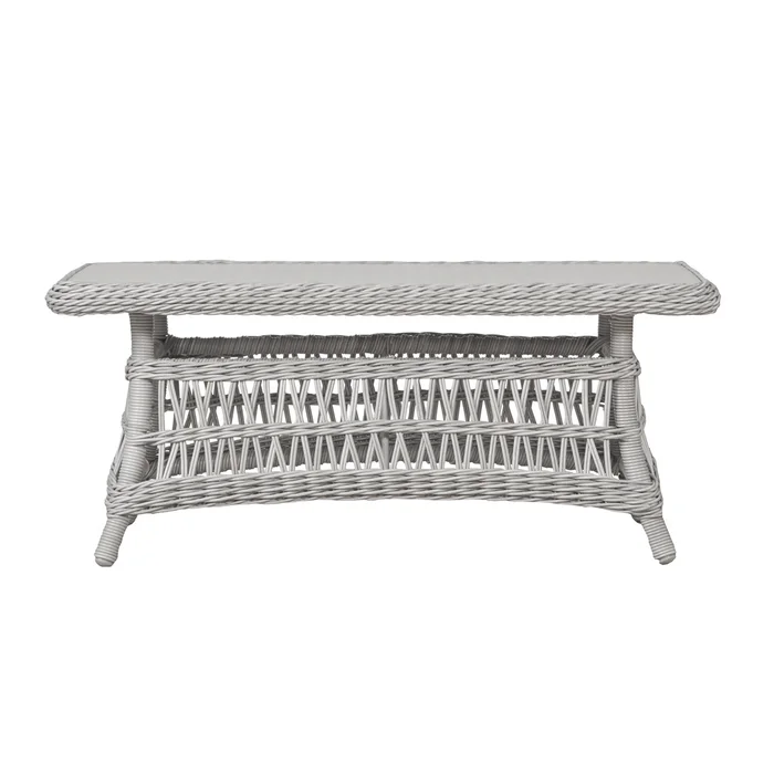 mackinac 44″ rectangular cocktail table in putty finish