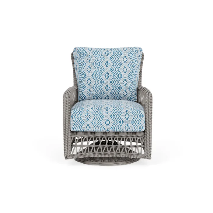 mackinac swivel glider lounge chair in putty finish with aman capri fabric grade c