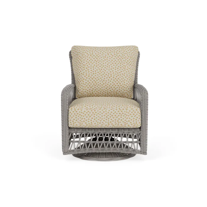mackinac swivel glider lounge chair in putty finish with bebot sisal fabric grade c