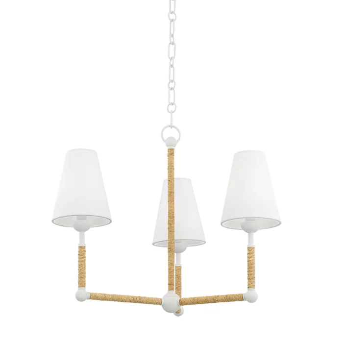 Mariana 3-Light Chandelier in Textured White by MEGAN MOLTEN 6.25L x 24W x 19.25H