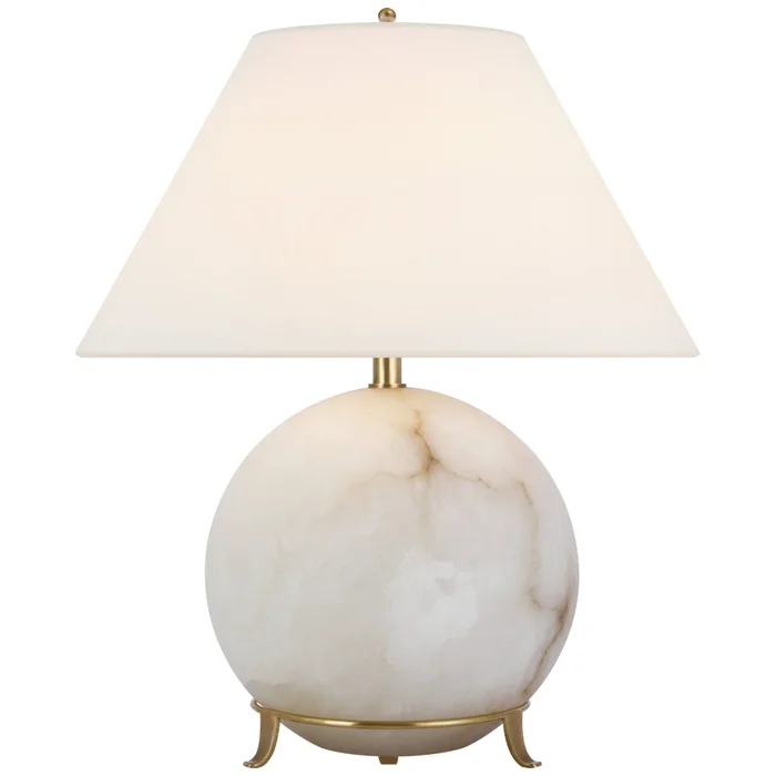 Marie Flanigan Price Small Table Lamp in Alabaster with Linen Shade W16″ x H19.25″