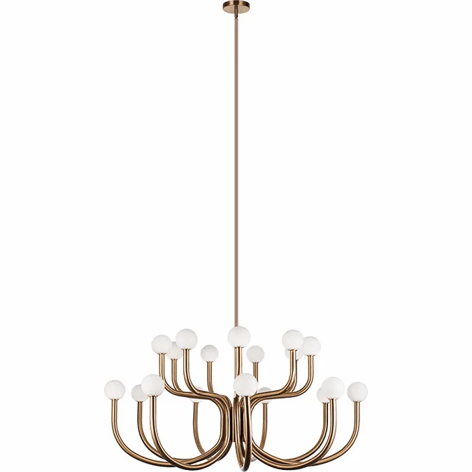Mateo C34218AGOP Joelle Modern Aged Gold Brass LED Ceiling Chandelier