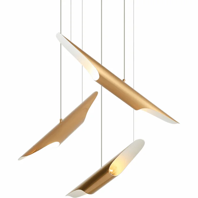 Matteo C32416AG Stylus Modern Aged Gold Brass Multi Ceiling Light Pendant