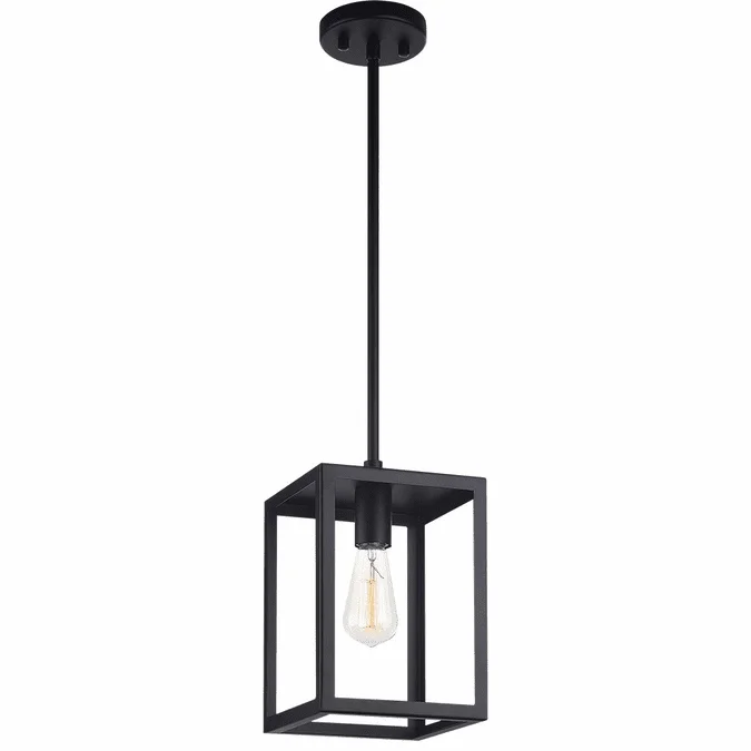 Matteo C76001BK Flare Contemporary Black Mini Hanging Pendant Light