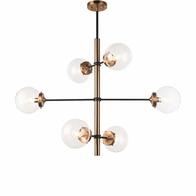 Matteo C78106AGCL Enchant Modern Aged Gold Brass Mini Chandelier Lamp
