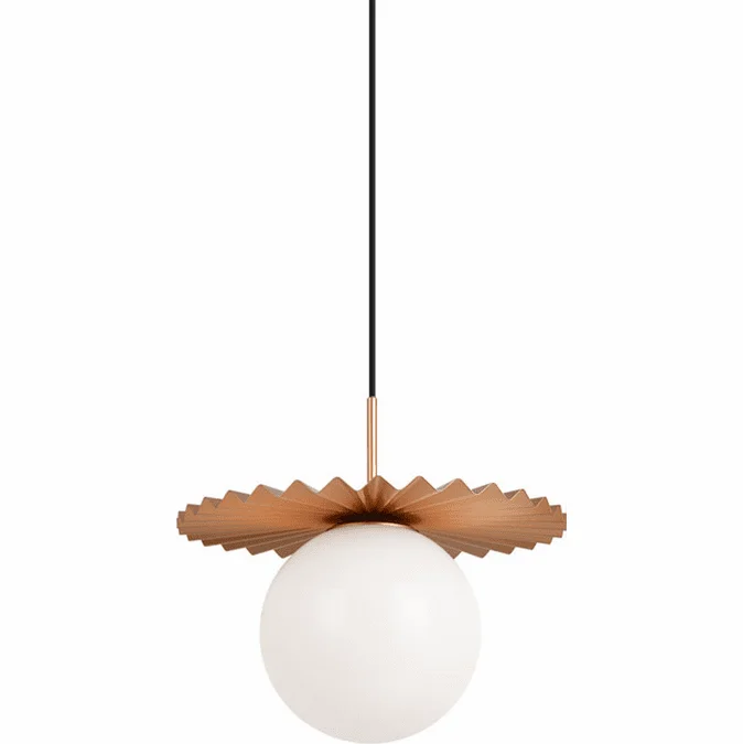 Matteo C83111MGOP Modern Ruff Modern Matte Gold 15″ Drop Ceiling Light Fixture