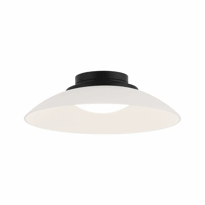 Matteo M16411MBFR Luna Matte Black LED 14″ Flush Ceiling Light Fixture