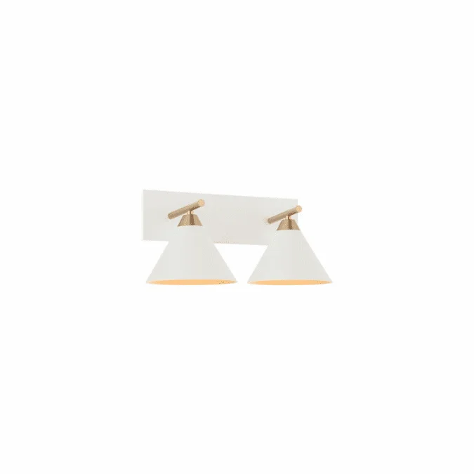 Matteo S10602WH Bliss Modern Brass / White 2-Light Vanity Light