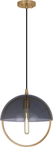Mavisten Edition Copernica One Light Pendant in Lacquered Burnished Brass w/Smoked Glass Shade (165|602)