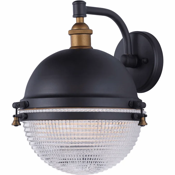 Maxim 10186OIAB Portside Modern Oil Rubbed Bronze / Antique Brass Outdoor Wall Sconce