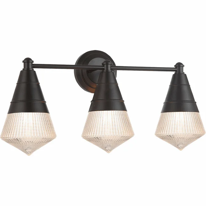 Maxim 10393PRBK Hargreaves Modern Black 3-Light Bathroom Vanity Light Fixture