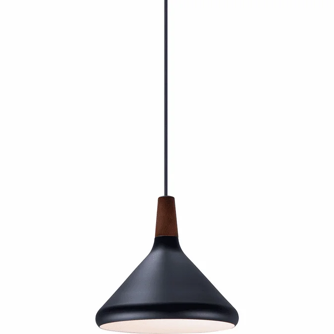 Maxim 11350WNBK Nordic Modern Walnut / Black Mini Hanging Pendant Light