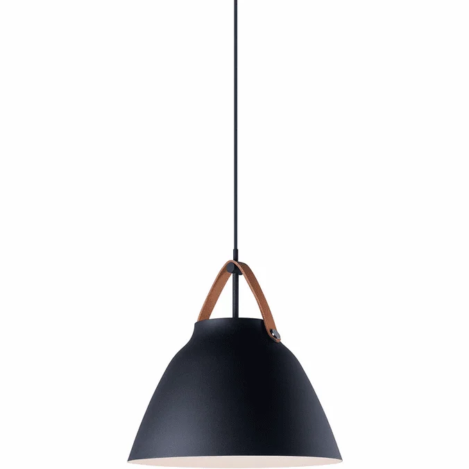 Maxim 11356TNBK Nordic Contemporary Tan Leather / Black Ceiling Light Pendant