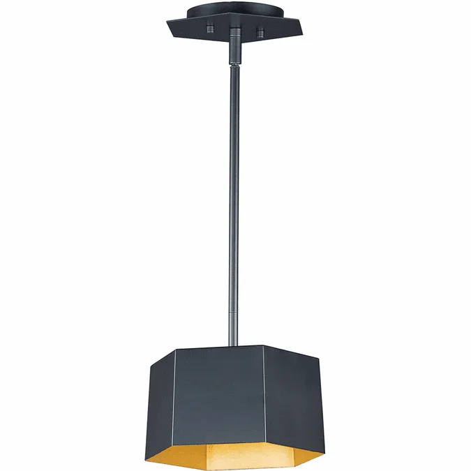 Maxim 30331BKGLD Honeycomb Modern Black / Gold LED Mini Hanging Pendant Lighting