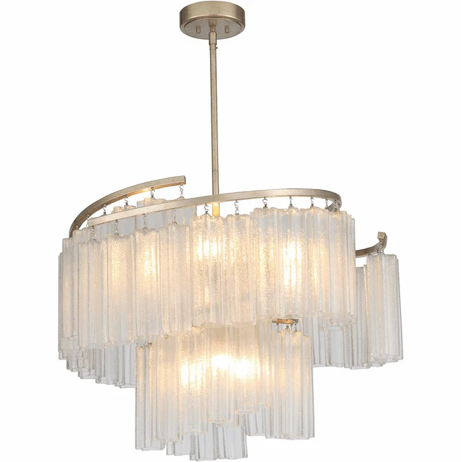 Maxim 39577WFLGS Victoria Modern Golden Silver Pendant Light Fixture