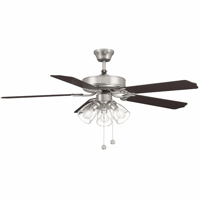 Meridian M2022BNRV Contemporary Brushed Nickel 52″ Home Ceiling Fan