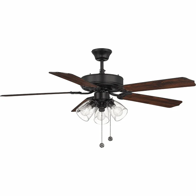 Meridian M2022MBKRV Contemporary Matte Black 52″ Home Ceiling Fan