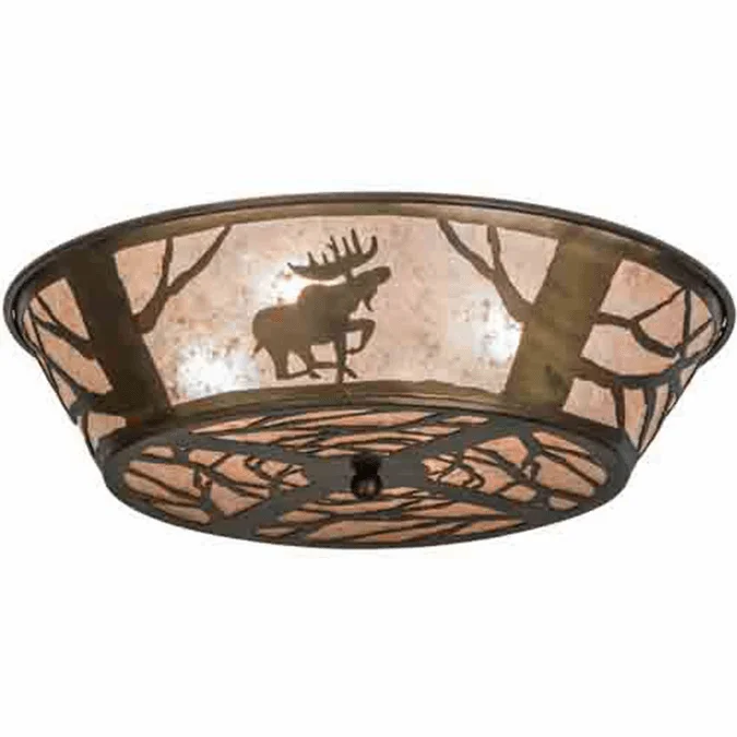 Meyda Custom 10015 Northwoods Moose on the Loose Rustic Antique Copper Ceiling Lighting Fixture
